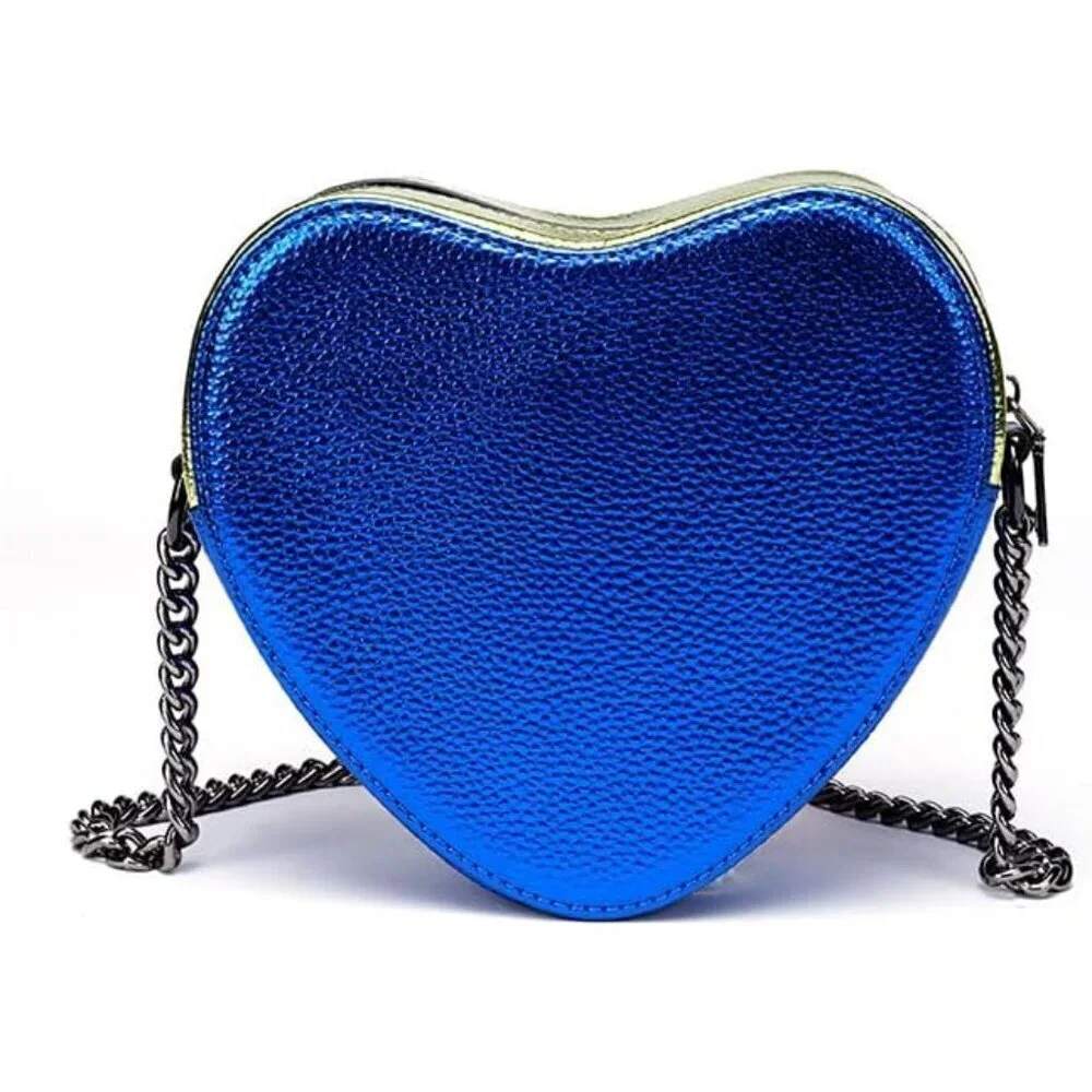 Women's Denim Heart-Shaped Mini Crossbody Phone Bag Small Travel Purse